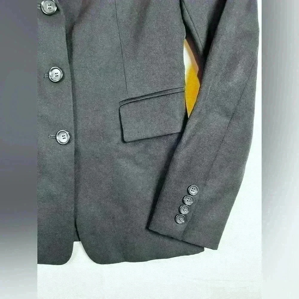 J Crew womens size 0 wool 3 button‎ blazer jacket black classy business tailored